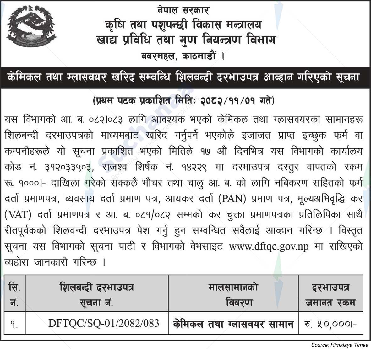 Department of Food Technalogy & Quality Control