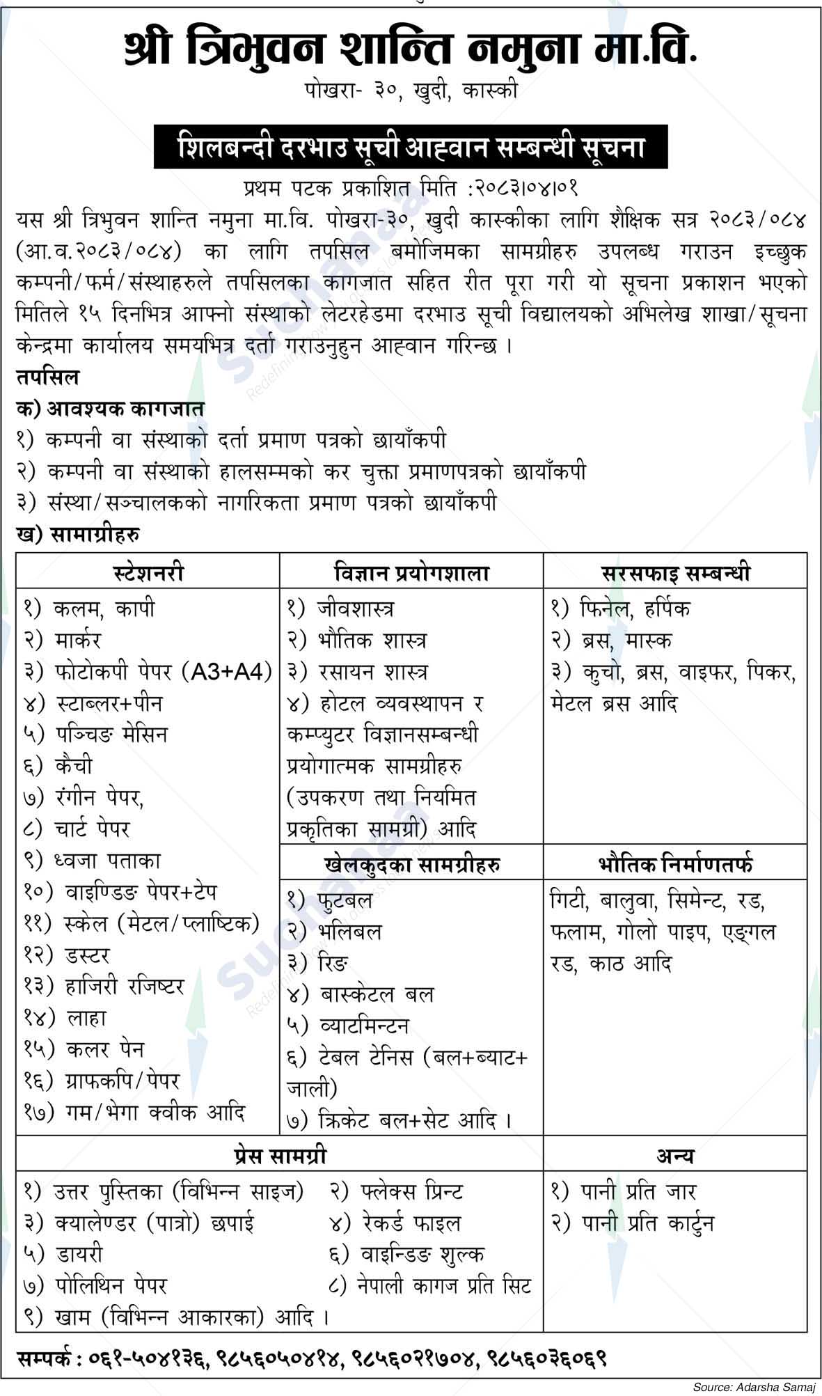 Shree Tribhuwan Shanti Model Secondary School