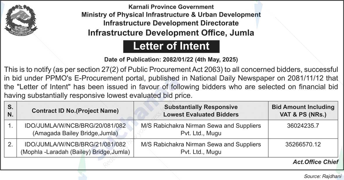Infrastructure Development Office, Jumla