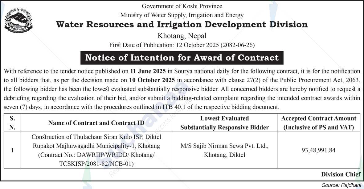 Water Resources and Irrigation Development Division, Khotang, Nepal
