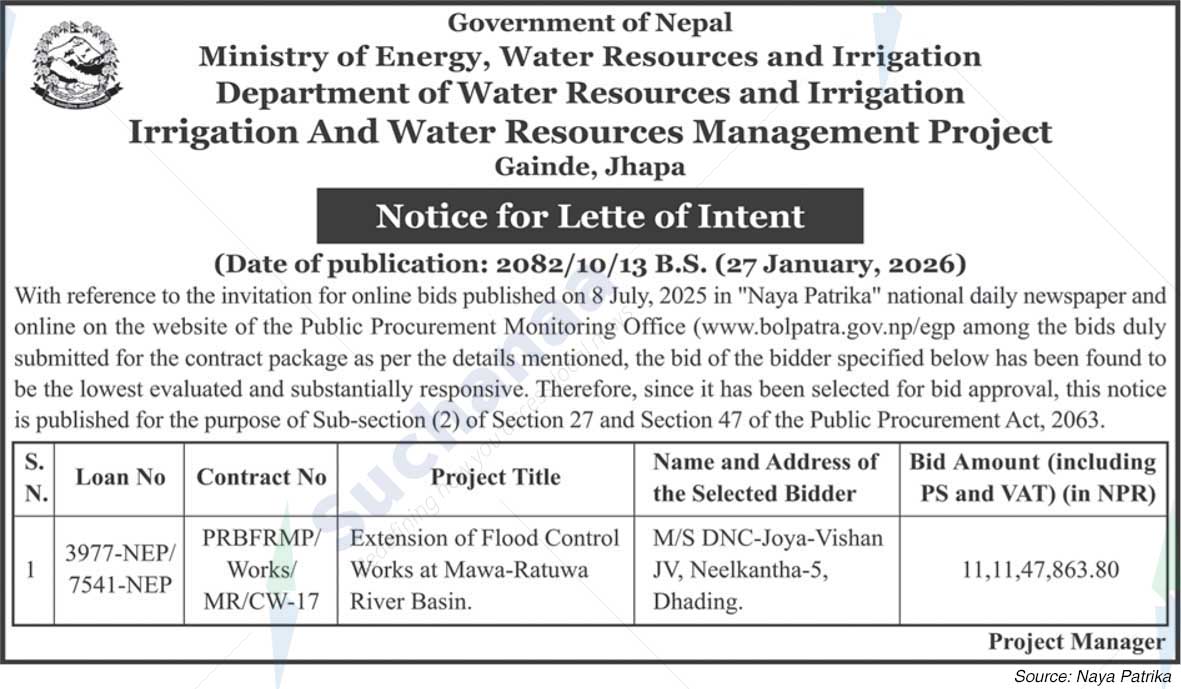 Irrigation and Water Resources Management Project, Jhapa