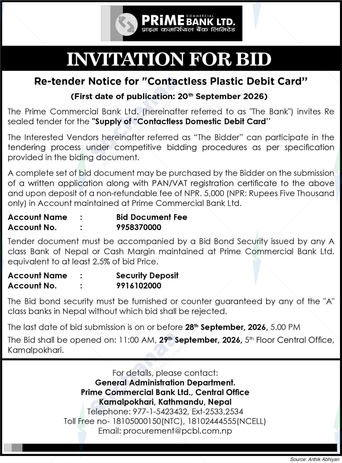 Prime Commercial Bank Limited