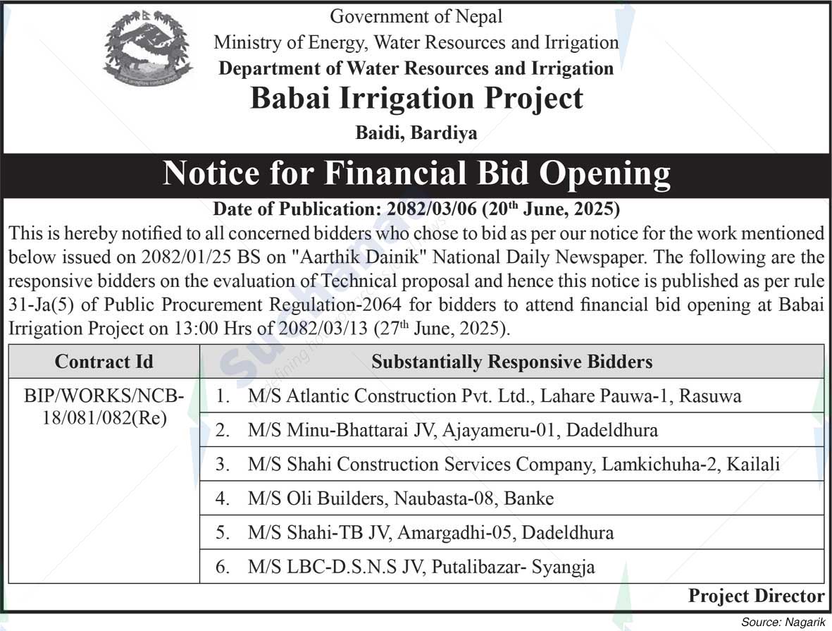Babai Irrigation Project, Bardiya