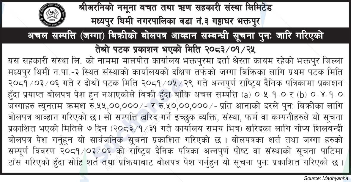 Shree Araniko Namuna Saving and Credit Cooperative Limited