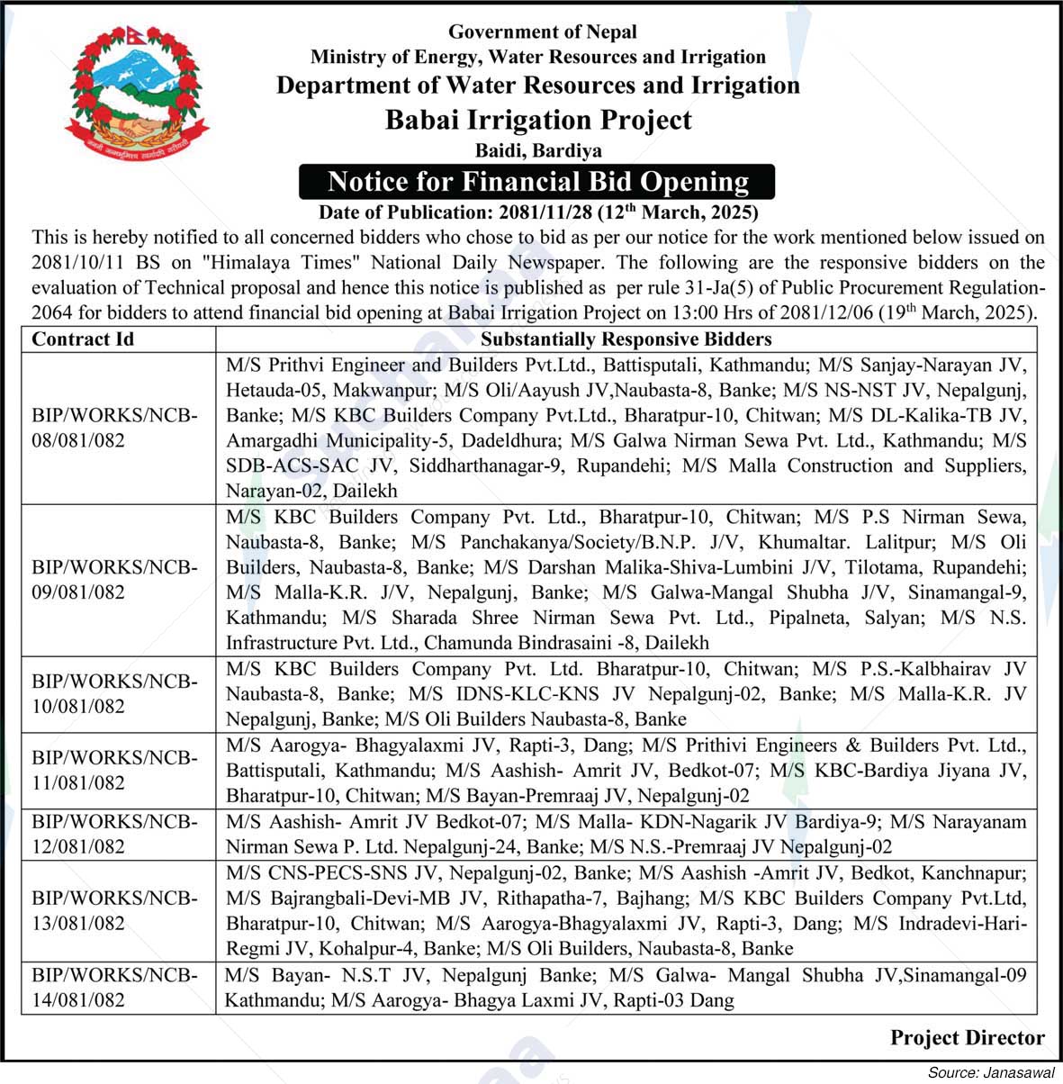 Department of Water Resources and Irrigation