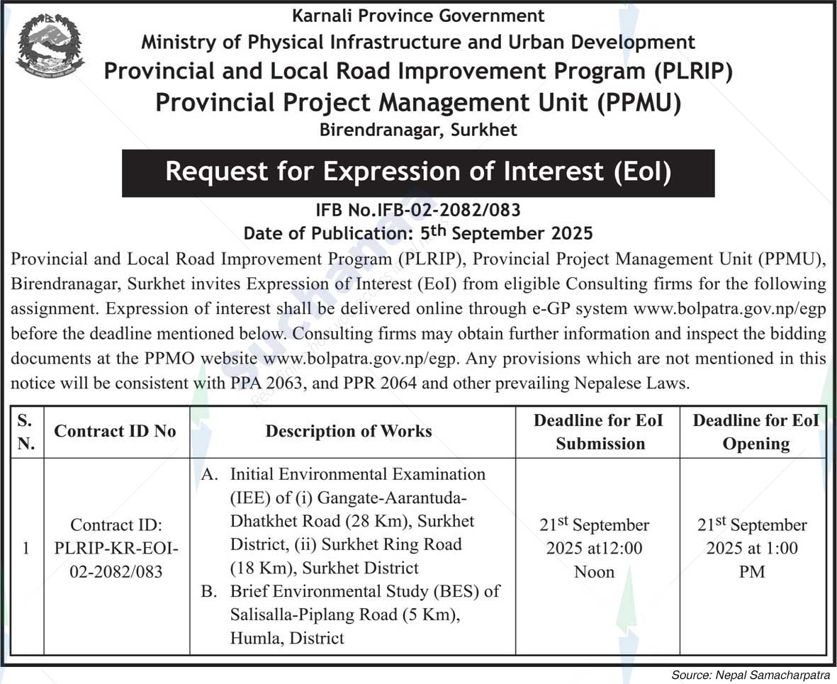 Provincial Project Management Unit (PPMU), Birendranagar, Surkhet