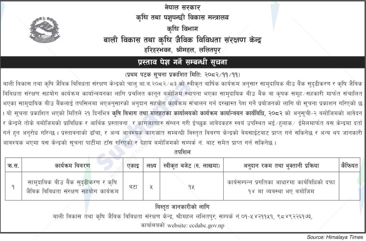 Centre for Crop Development and Agro Bio-diversity Conservation