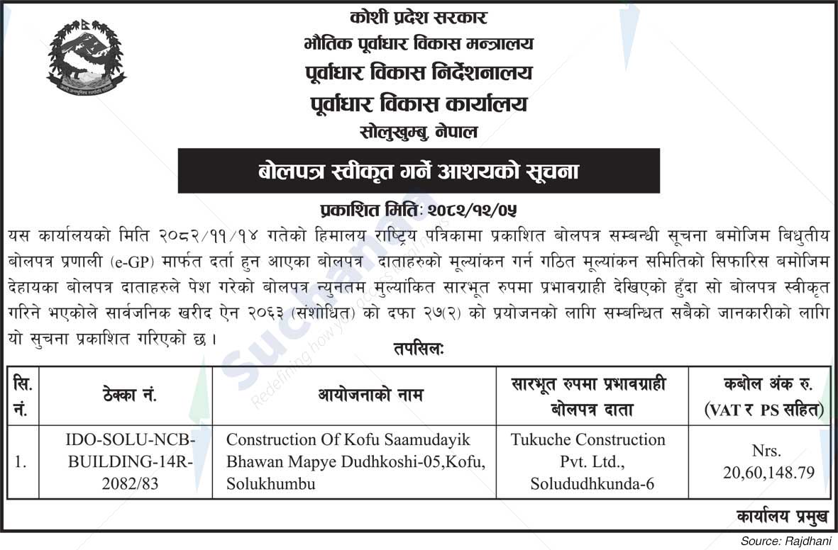 Infrastructure Development Office, Solukhumbu