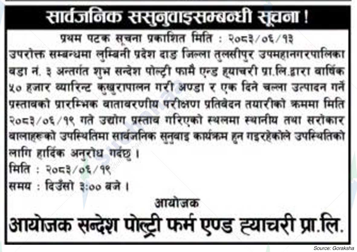 Sandesh Poultry Farm and Hatchery Pvt. Ltd.