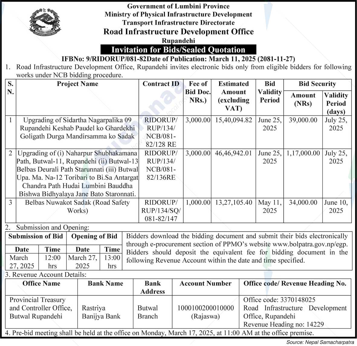 Road Infrastructure Development Office, Rupandehi