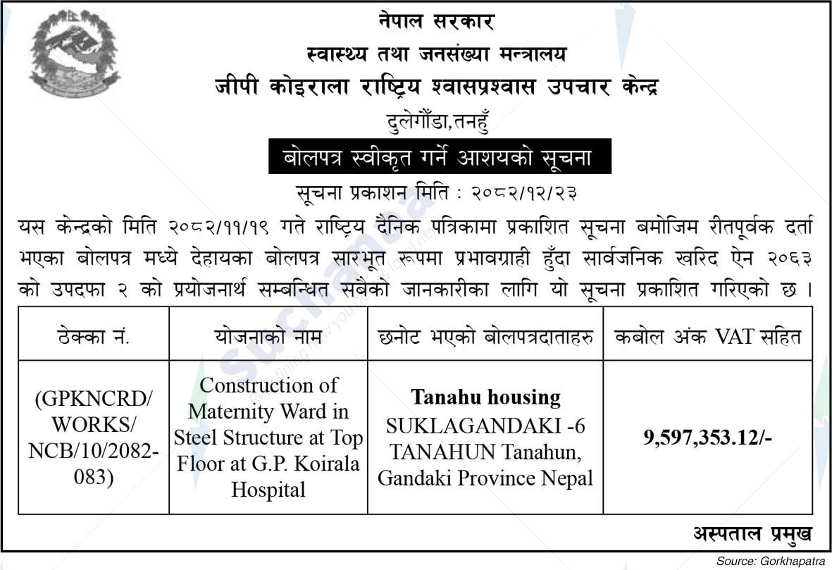 GP Koirala National Respiratory Therapy Center