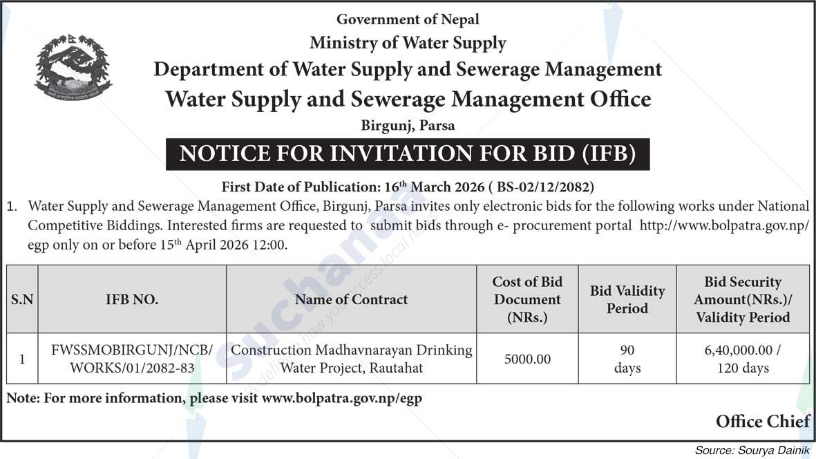 Water Supply and Sewerage Management Office, Birgunj, Parsa