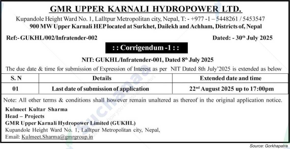 GMR Upper Karnali Hydropower Limited