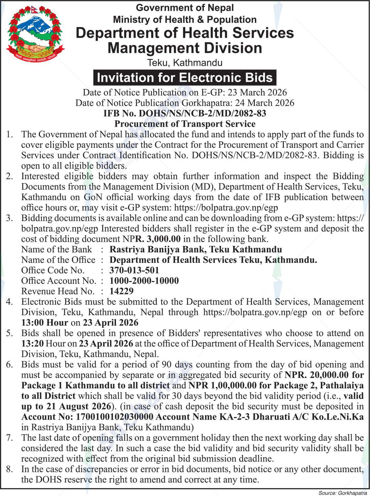 Department of Health Services