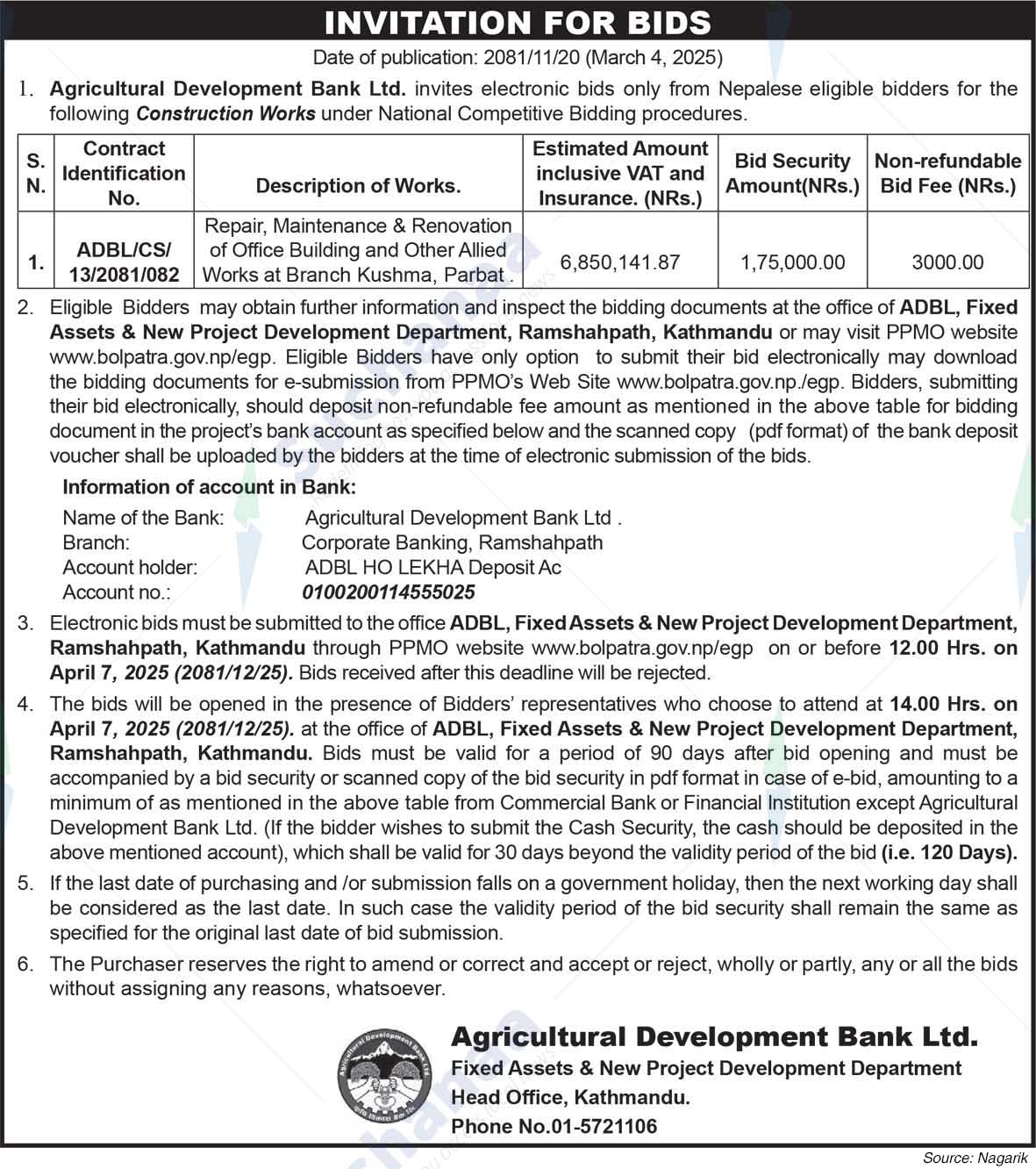 Agricultural Development Bank Ltd