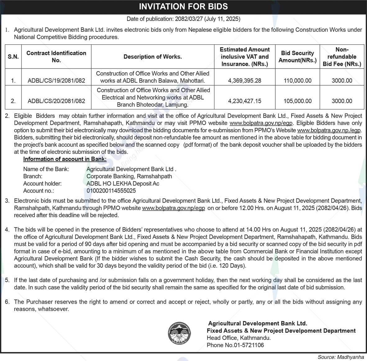 Agricultural Development Bank Limited