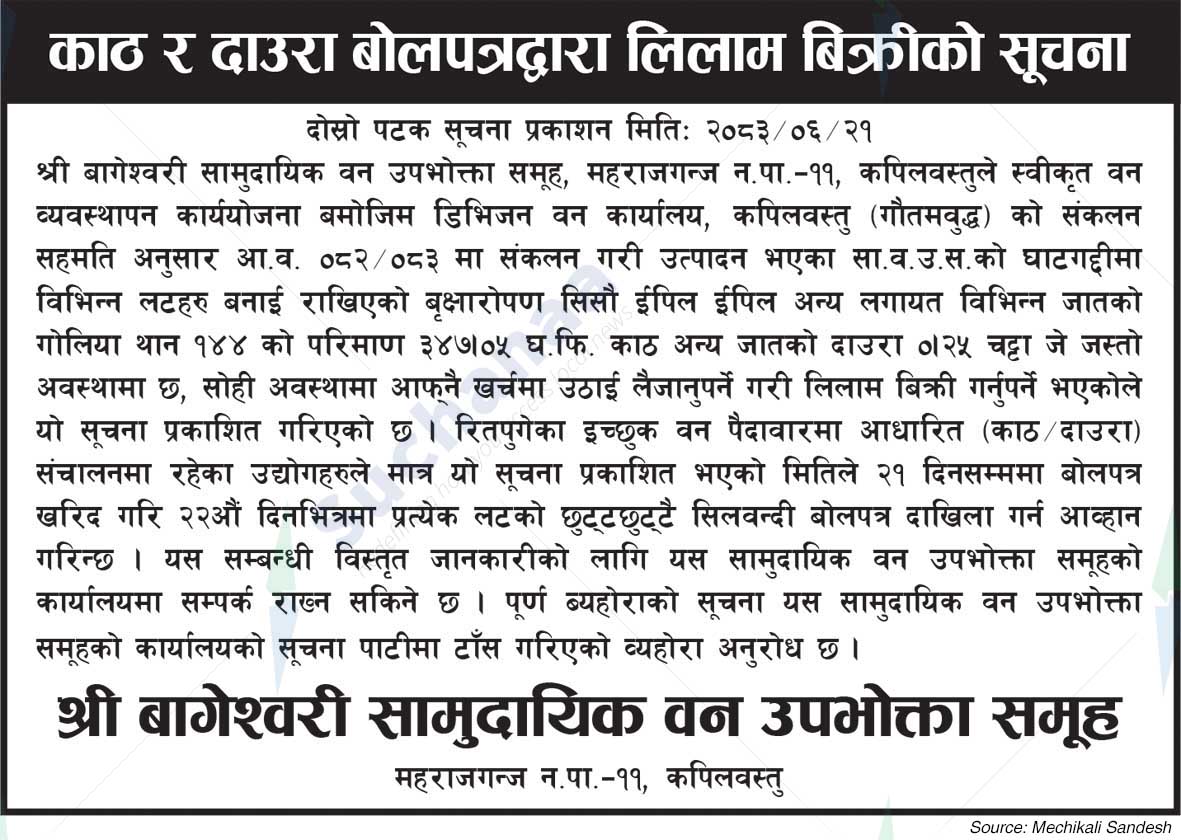 Shree Bageshwori Saa.Wa.Wo.Sa.