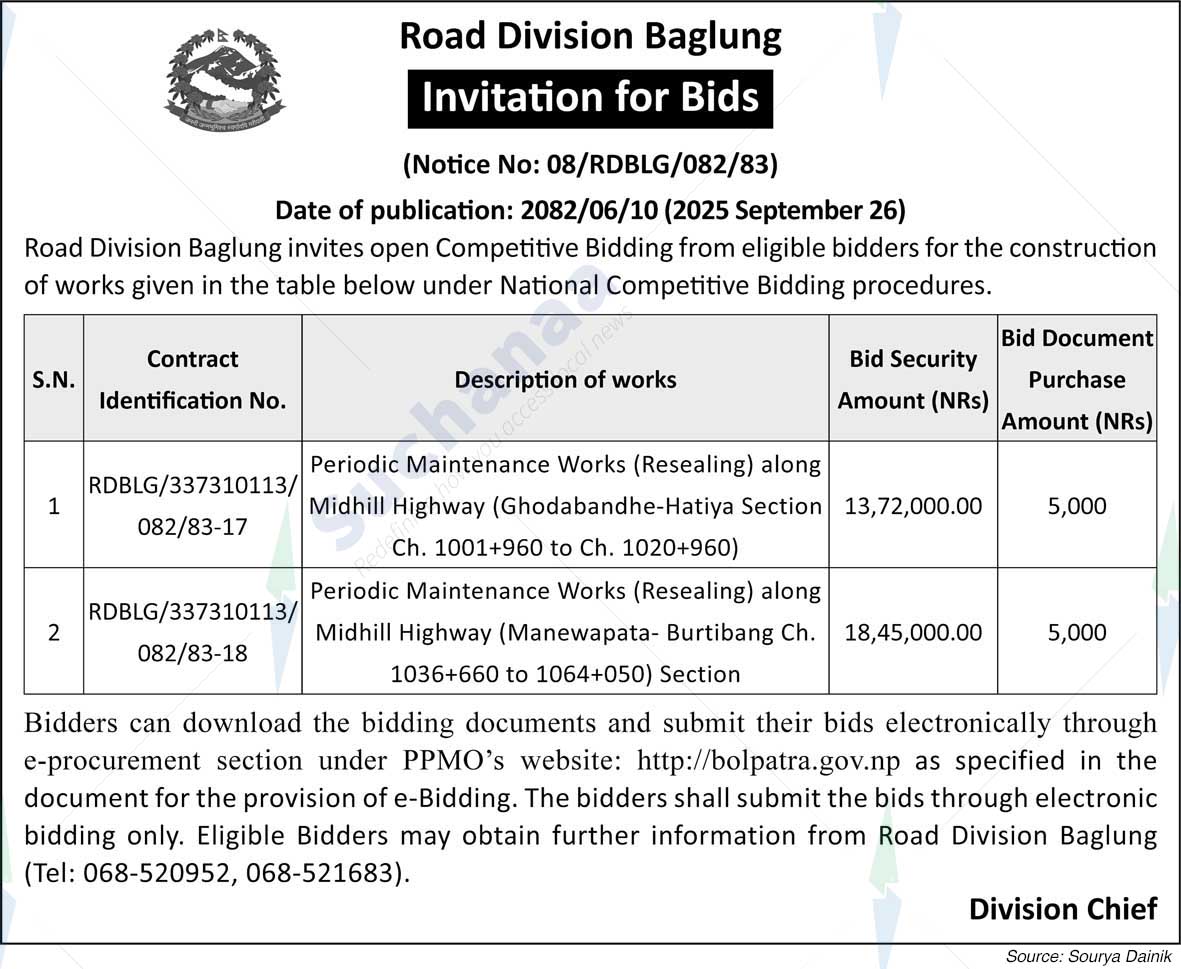 Road Division, Baglung