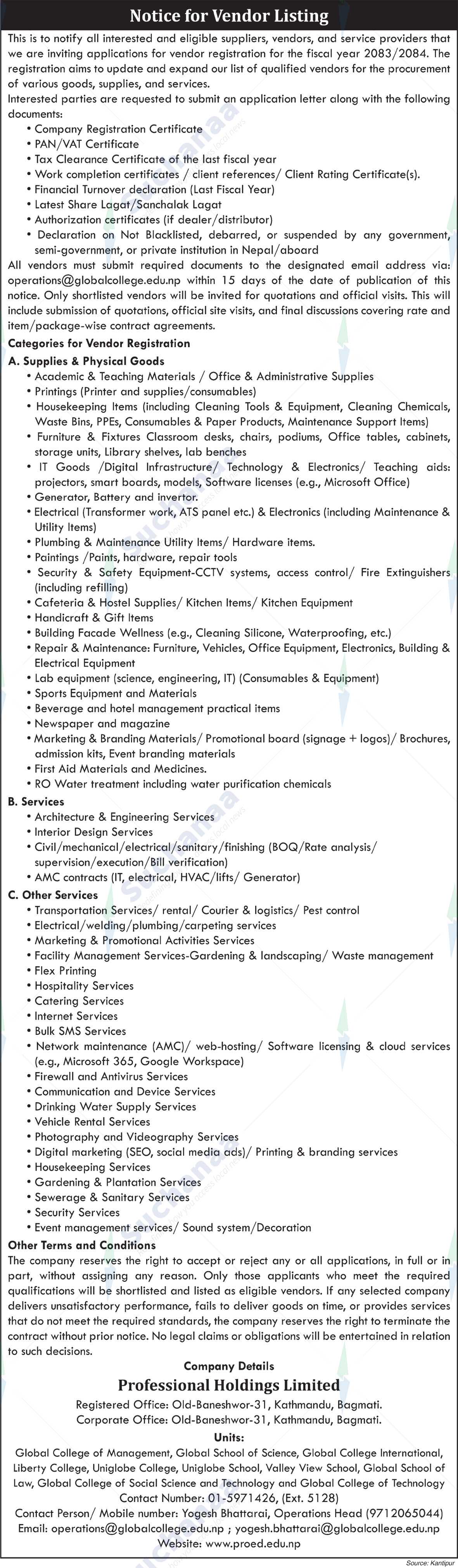 Professional Holdings Limited