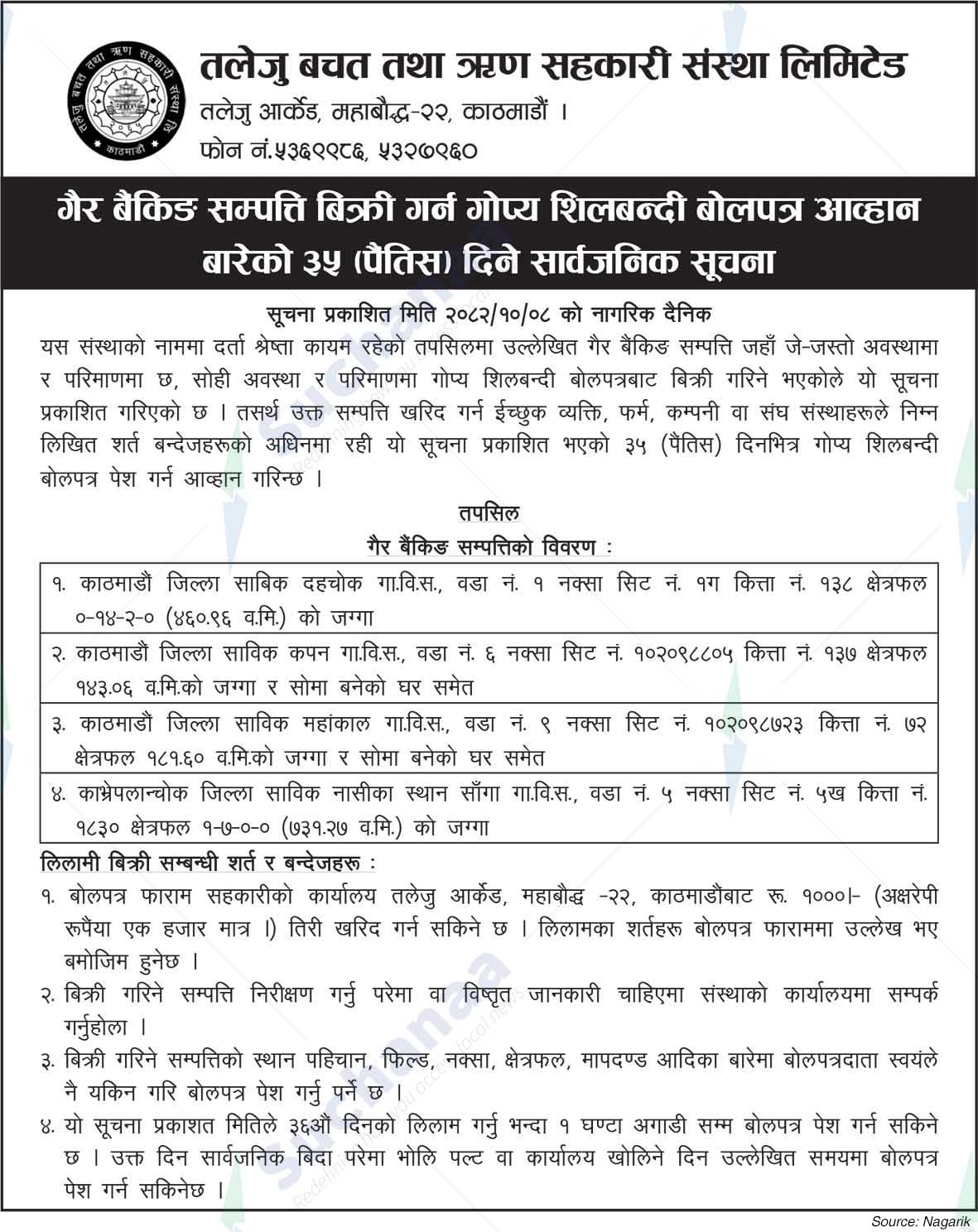 Taleju Savings And Loans Cooperative Society Limited, Taleju Arcade, Kathmandu