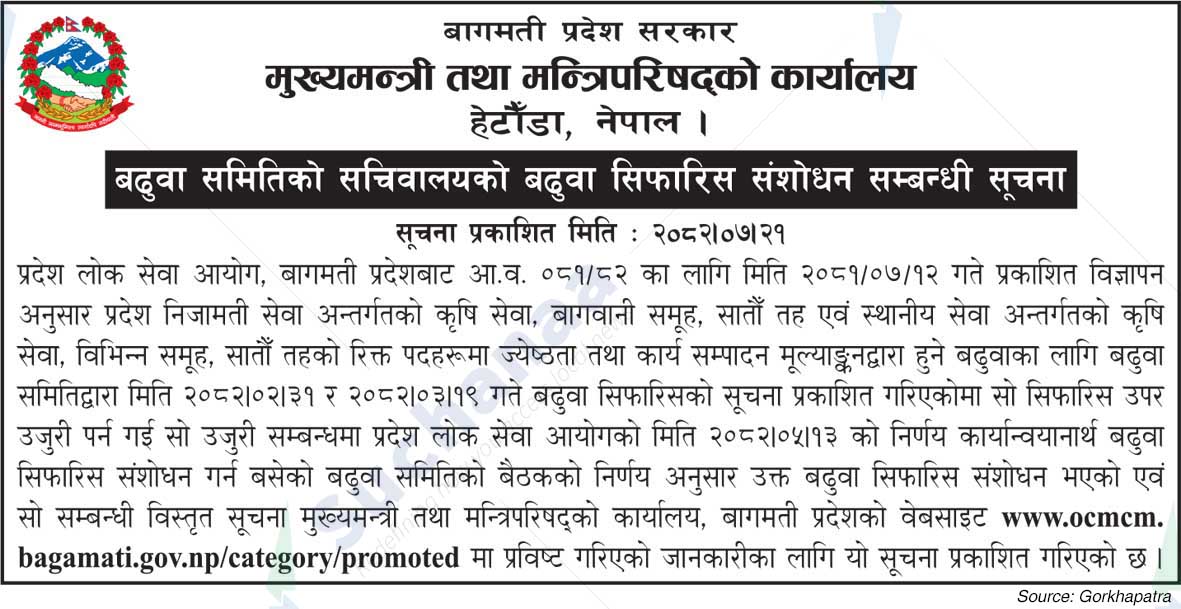 Office of the Chief Minister and Council of Ministers, Bagmati