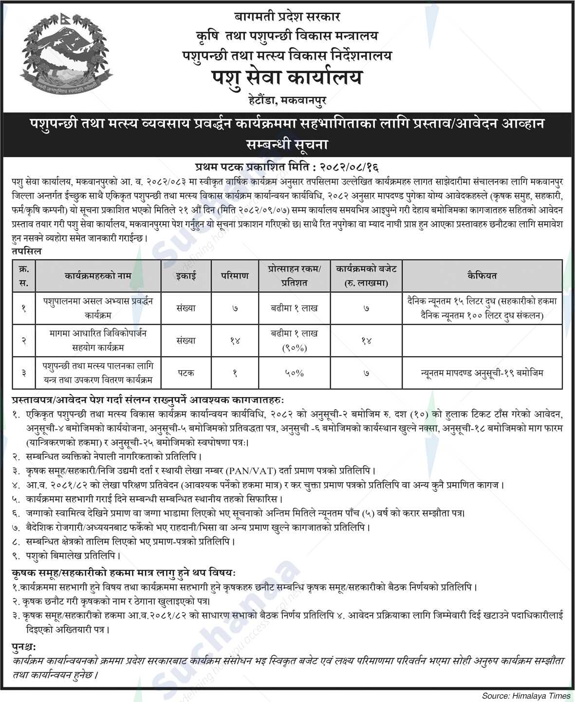 Animal Service Office, Hetauda, ​​Makawanpur