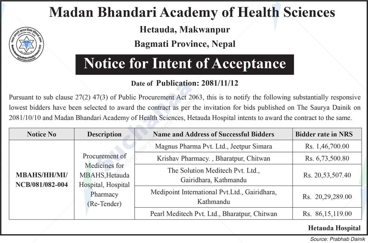 Madan Bhandari Academy of Health Sciences