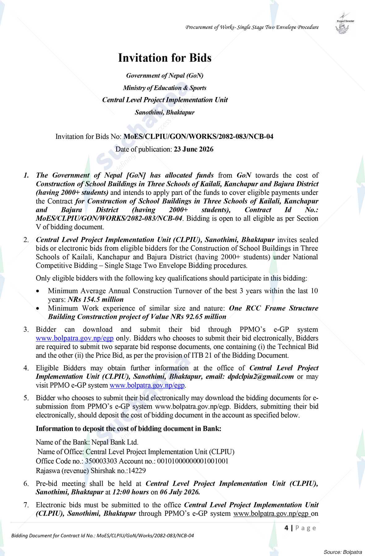 Central Level Project Implementation Unit (CLPIU)