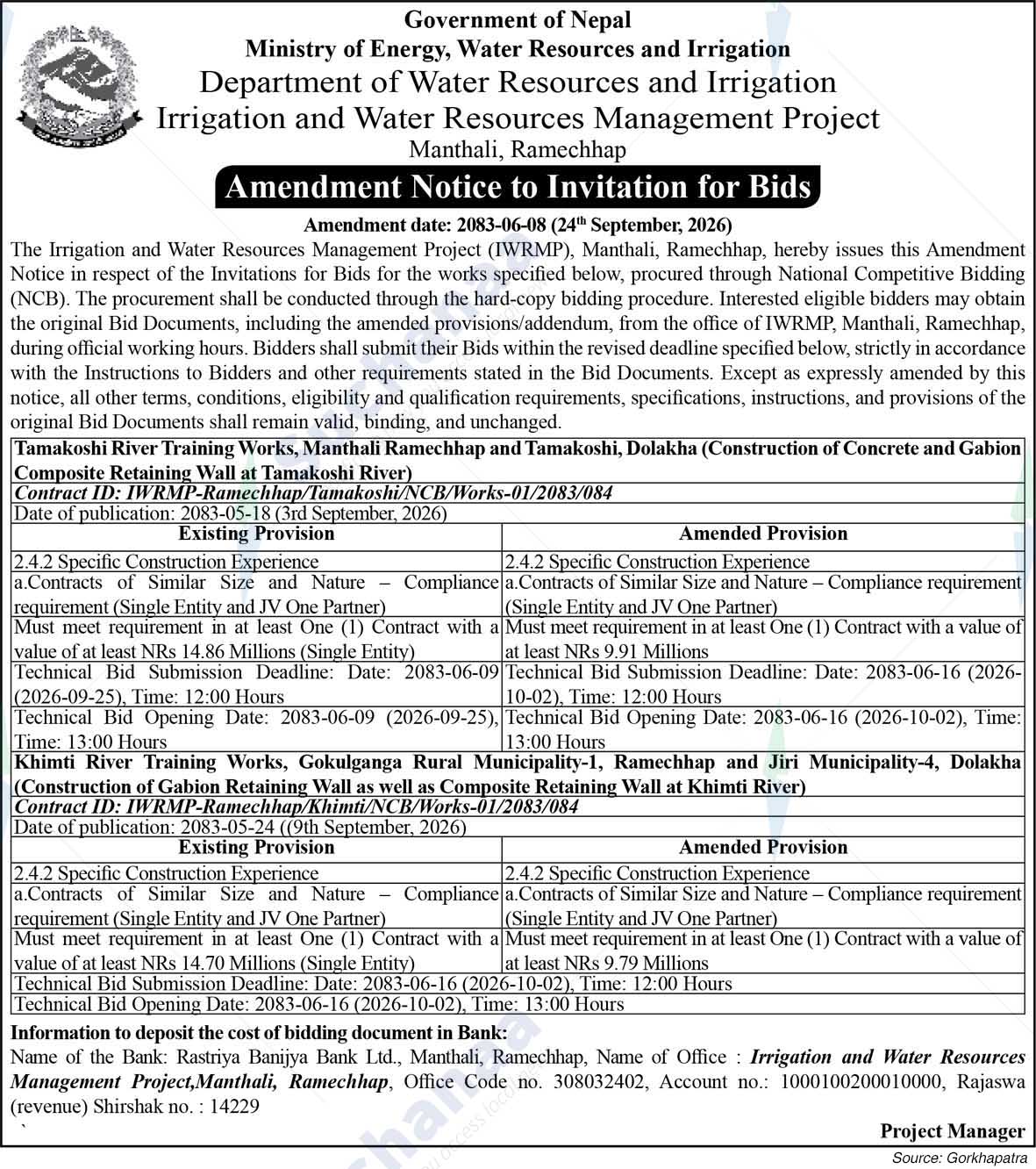 Irrigation and Water Resources Management Project