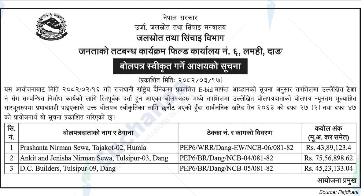 People's Embankment Program Field Office No. 6, Lamahi, Dang