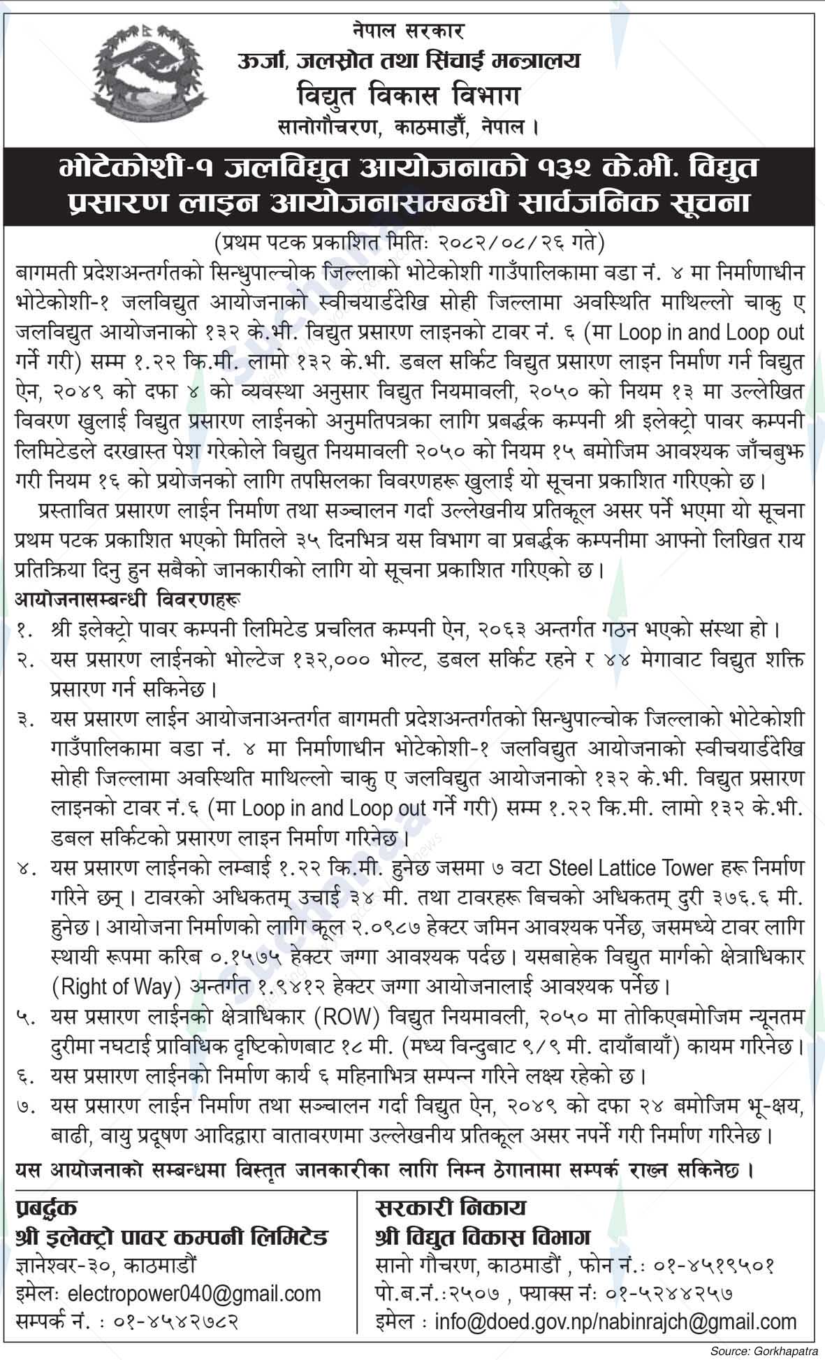 Department of Electricity Development