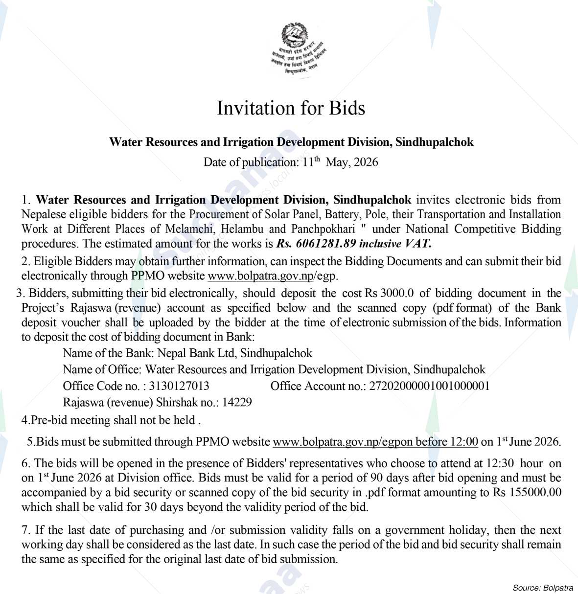 Water Resources and Irrigation Development Division, Sindhupalchowk
