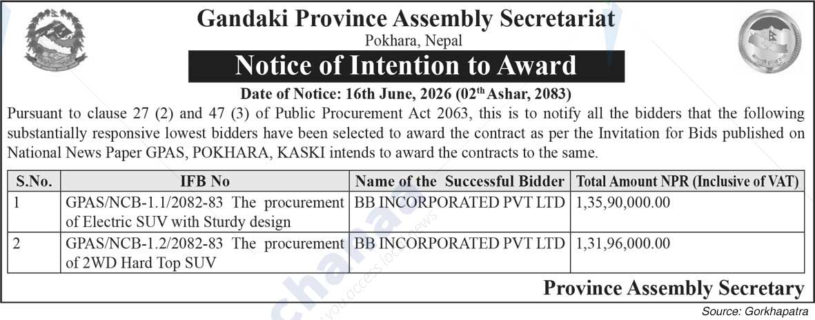 Gandaki Province Assembly Secretariat, Pokhara
