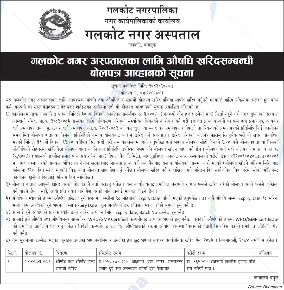 Galkot Municipal Hospital