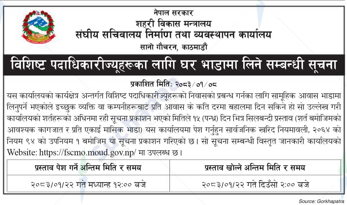 Federal Secretariat Construction and Management Office, Kathmandu