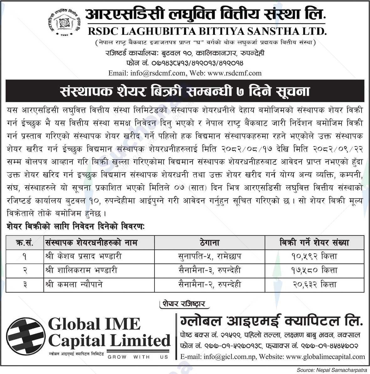 RSDC Laghubitta Bittiya Sanstha Limited