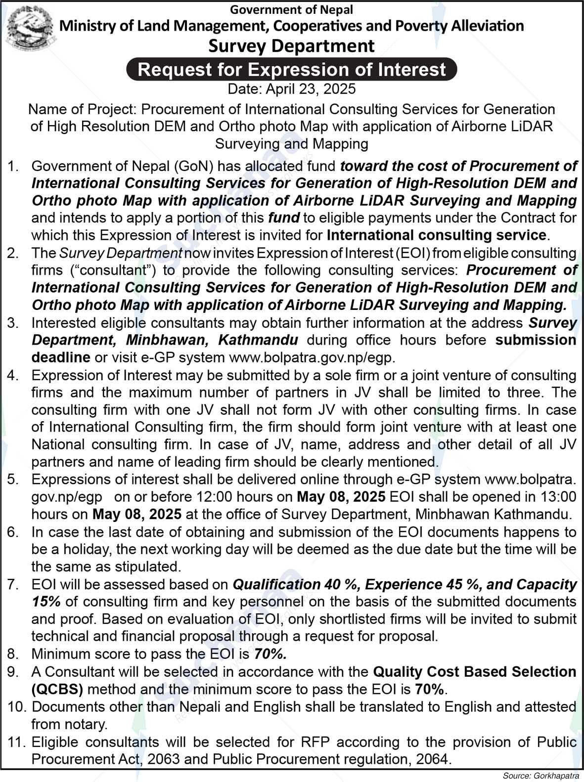 Survey Department