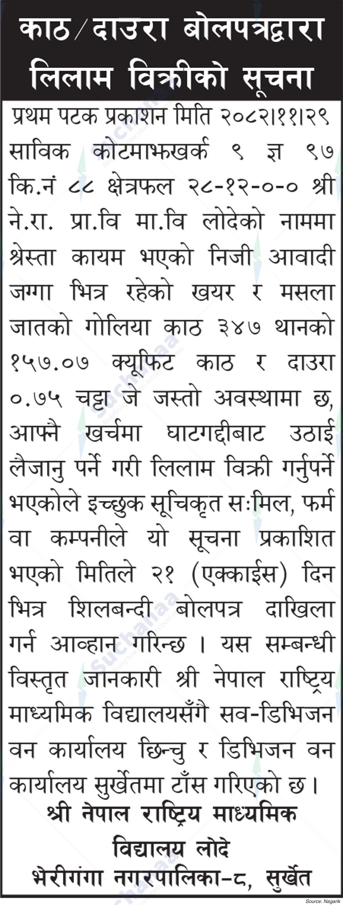 Shree Nepal National Secondary School, Lode, Surkhet