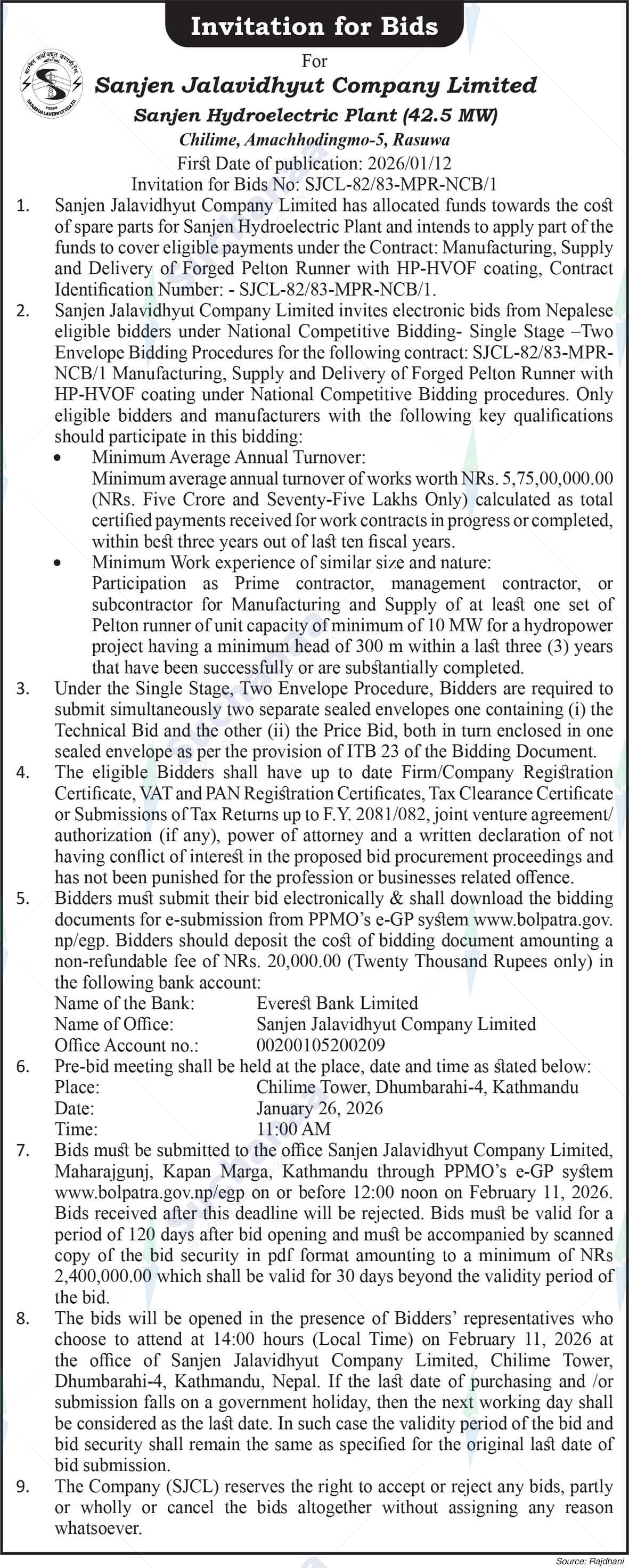 Sanjen Jalavidhyut Company Limited