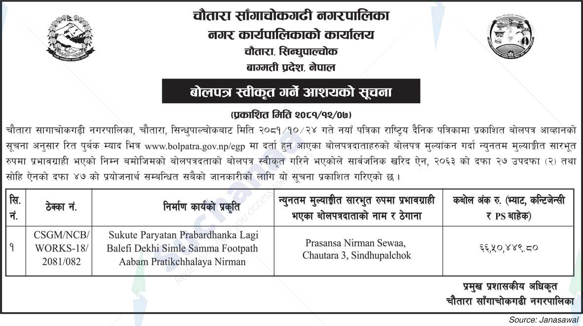 Chautara Sangachokgadhi Municipality