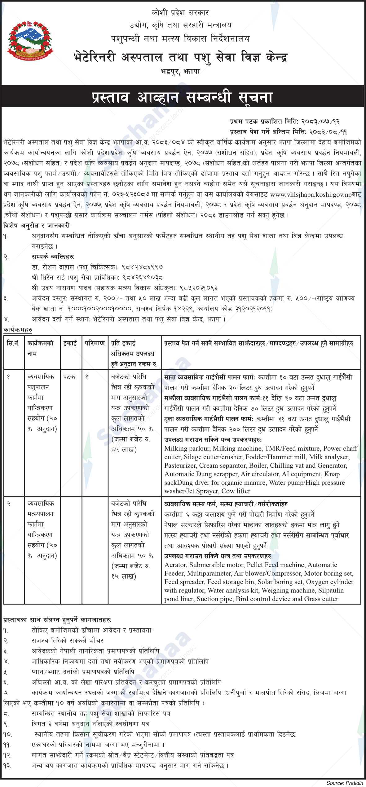 Veterinary Hospital and Livestock Service Expert Center, Jhapa