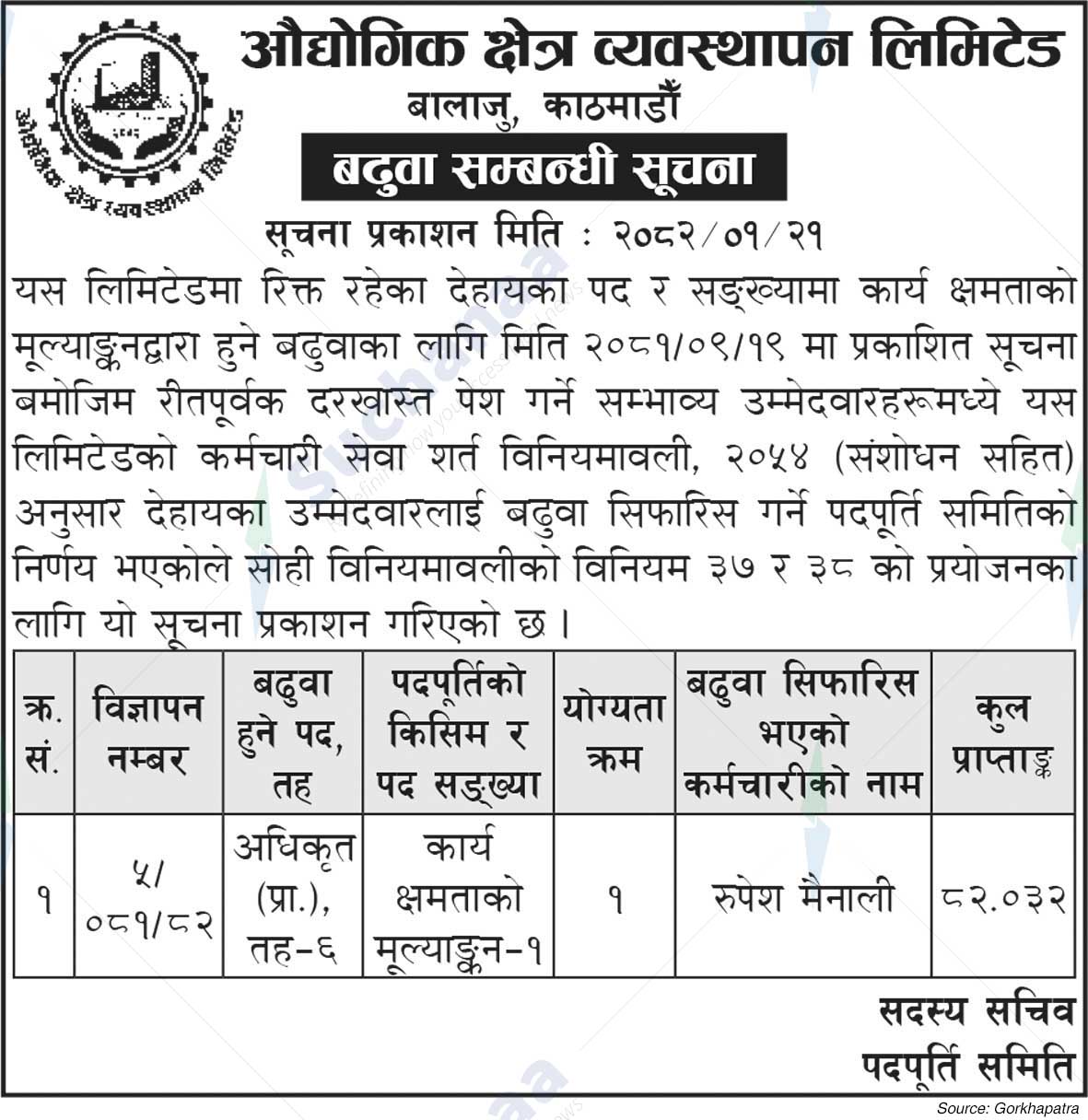 Industrial Area Management Limited