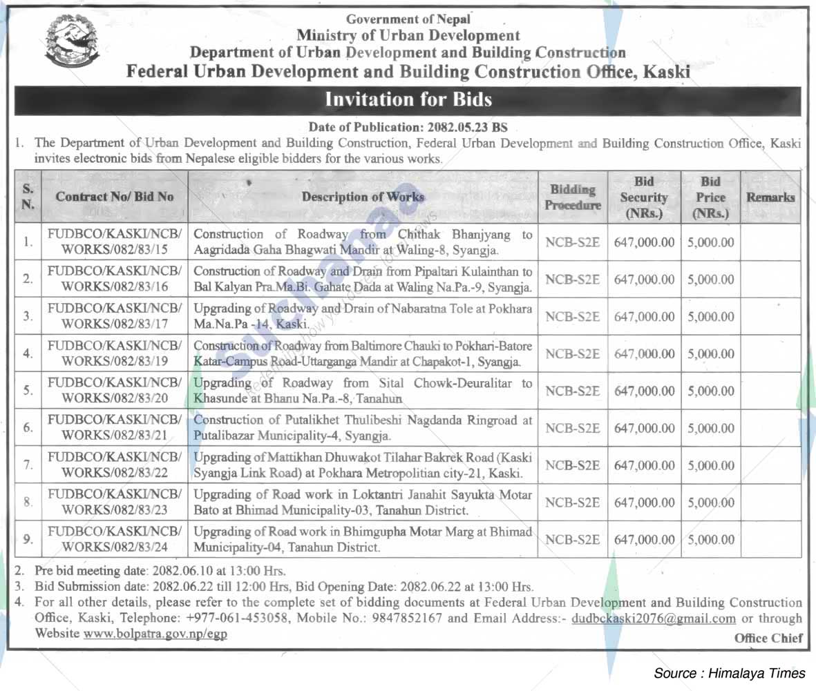 Federal Urban Development and Building Construction Office, Kaski