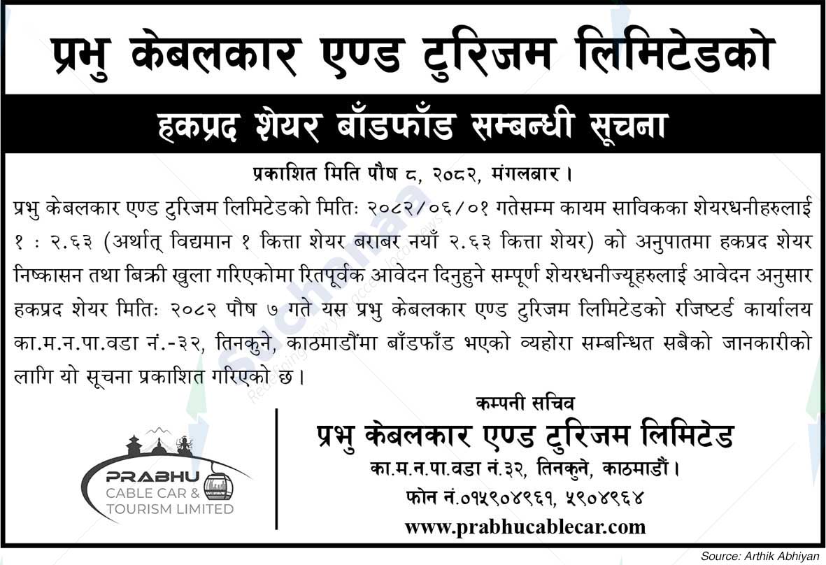 Prabhu Cable Car & Tourism Limited