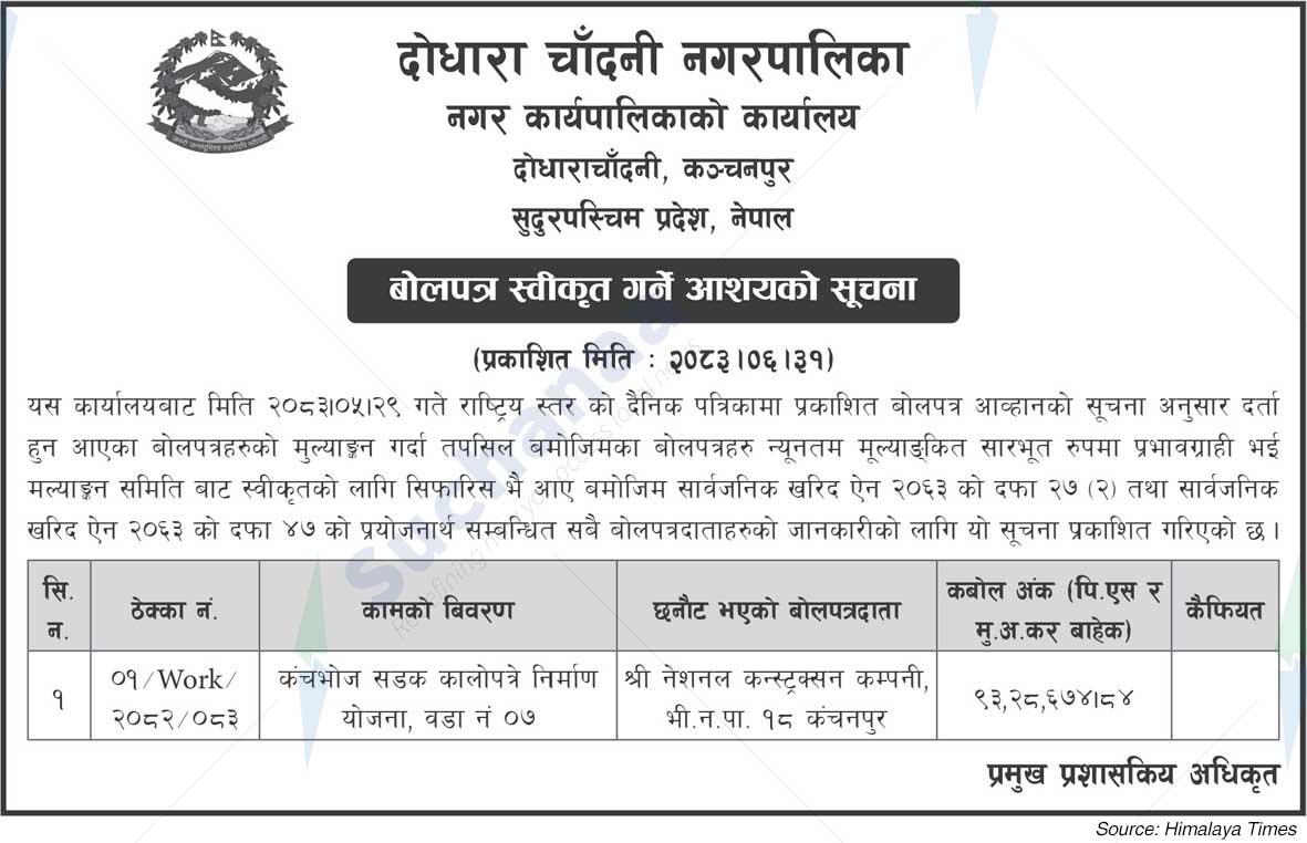 Dodhara Chandani Municipality