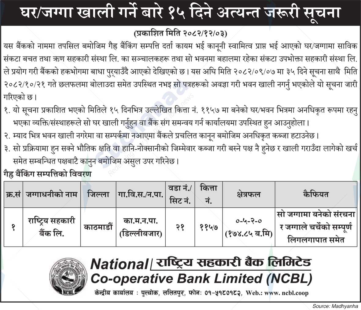 National Cooperative Bank Limited (NCBL)