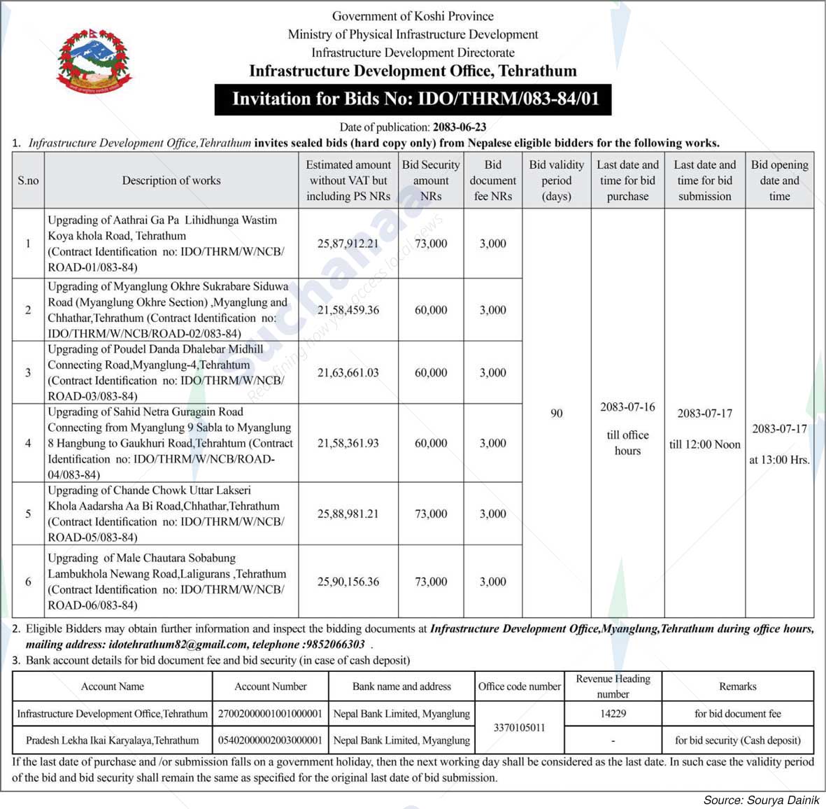 Infrastructure Development Office, Terhrathum