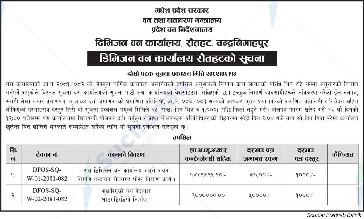 Divisional Forest Office, Rautahat