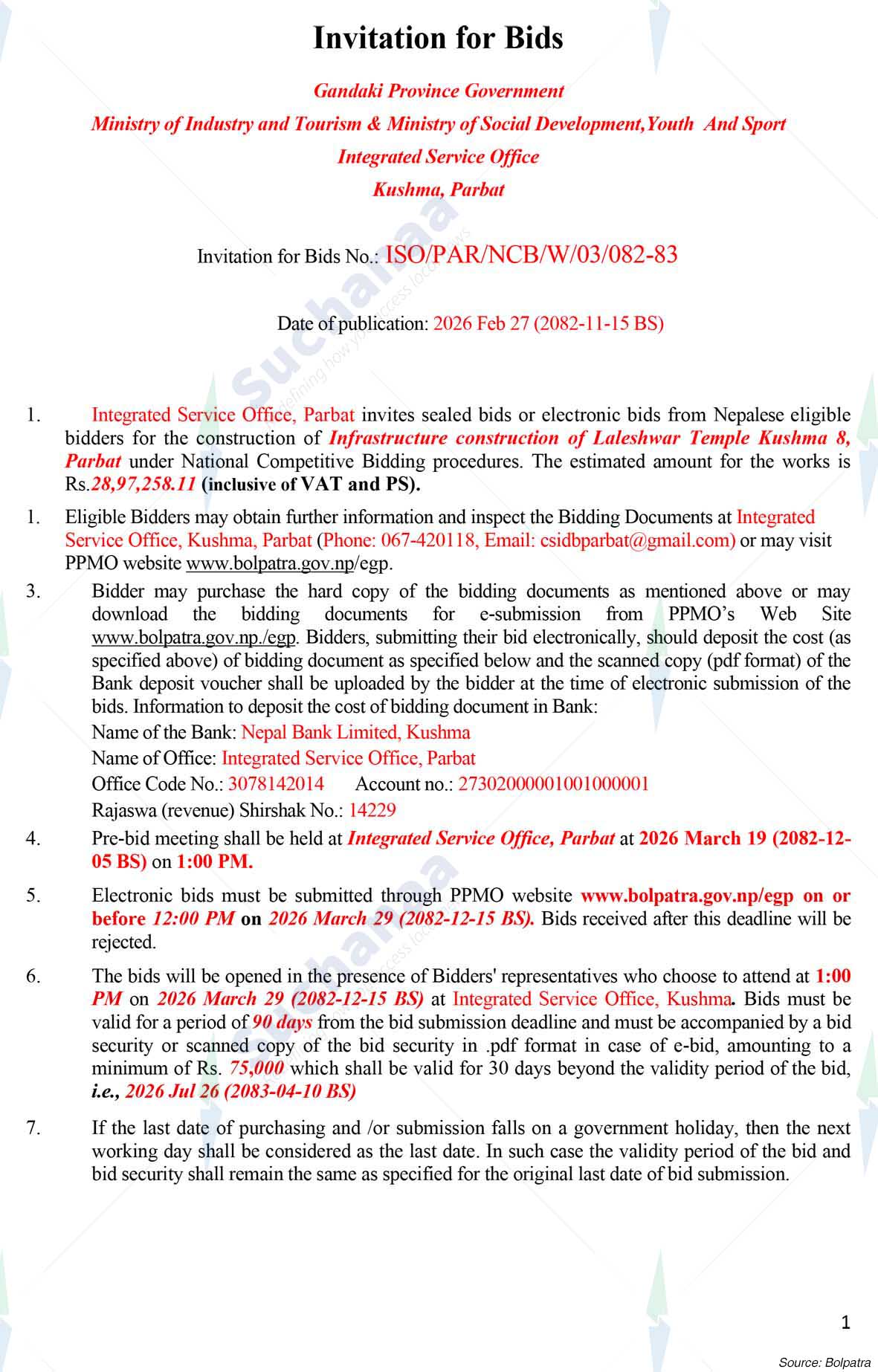 Integrated Service Office, Parbat