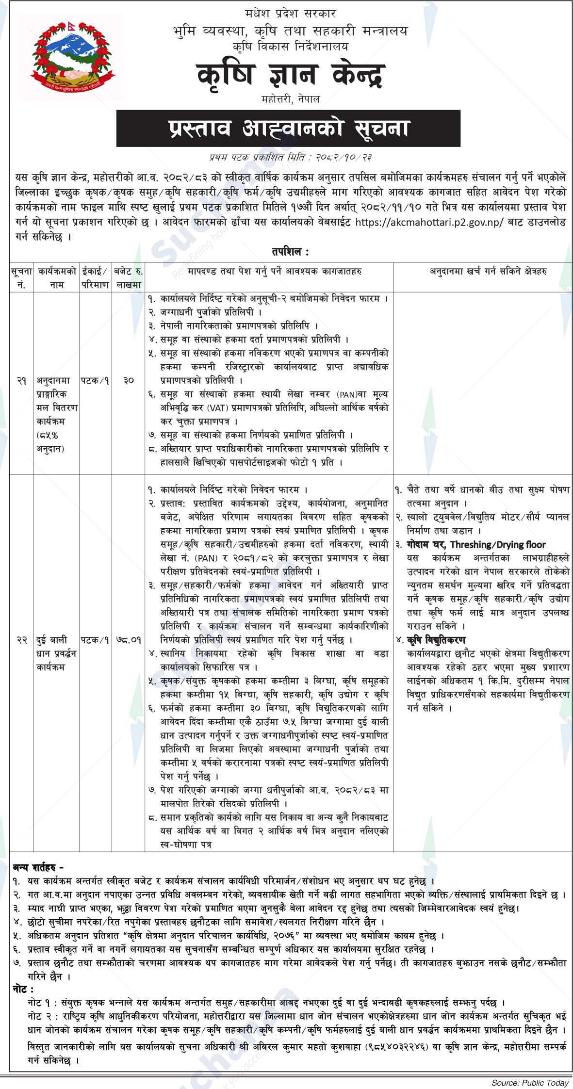 Agricultural Knowledge Centre, Mahottari